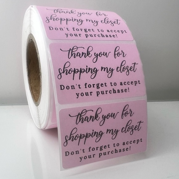 HANDMADE Other - Thank You for shopping my closet  2" Stickers labels (100 roll ) NWT